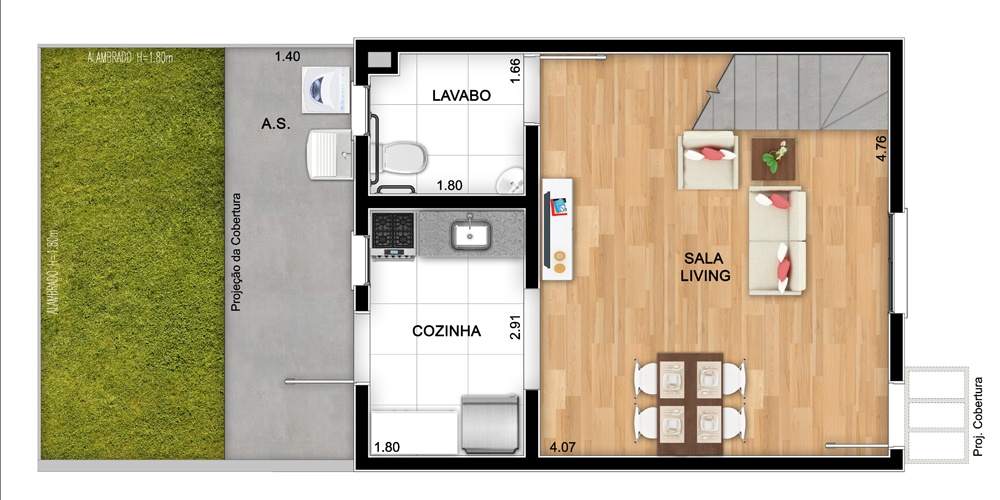 Planta tipo C (PNE) - Térreo