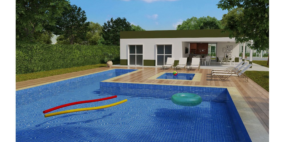 Perspectiva artística da piscina