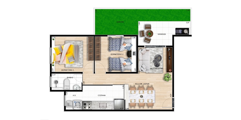 Tipo A: 64,28m²