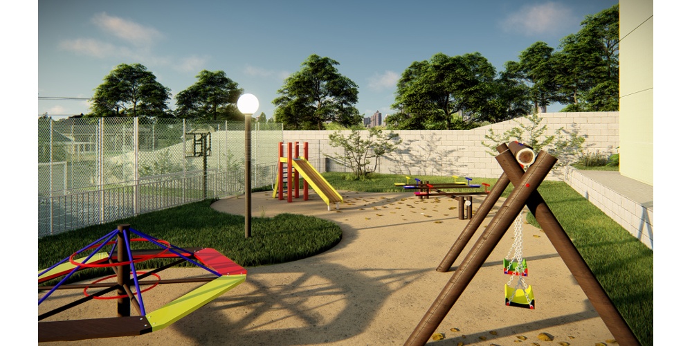 Perspectiva artística do playground