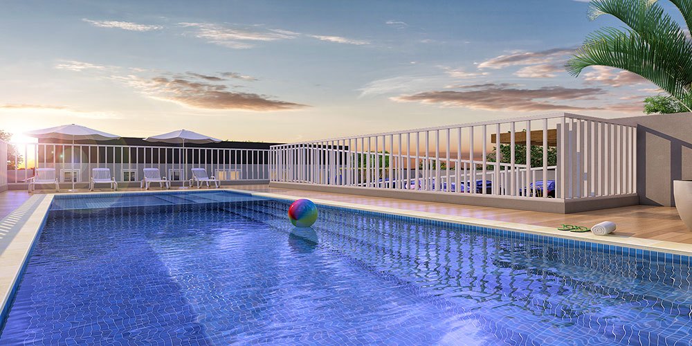 Perspectiva artística da piscina