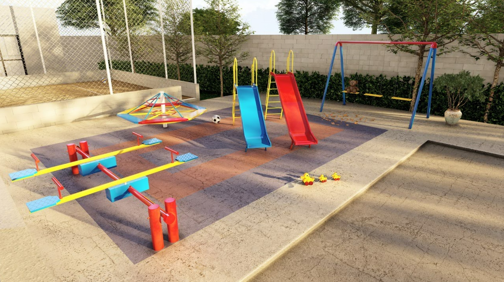 Perspectiva artística do playground