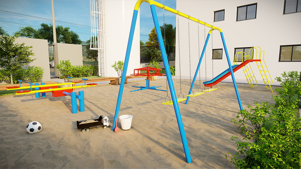 Perspectiva artística do playground