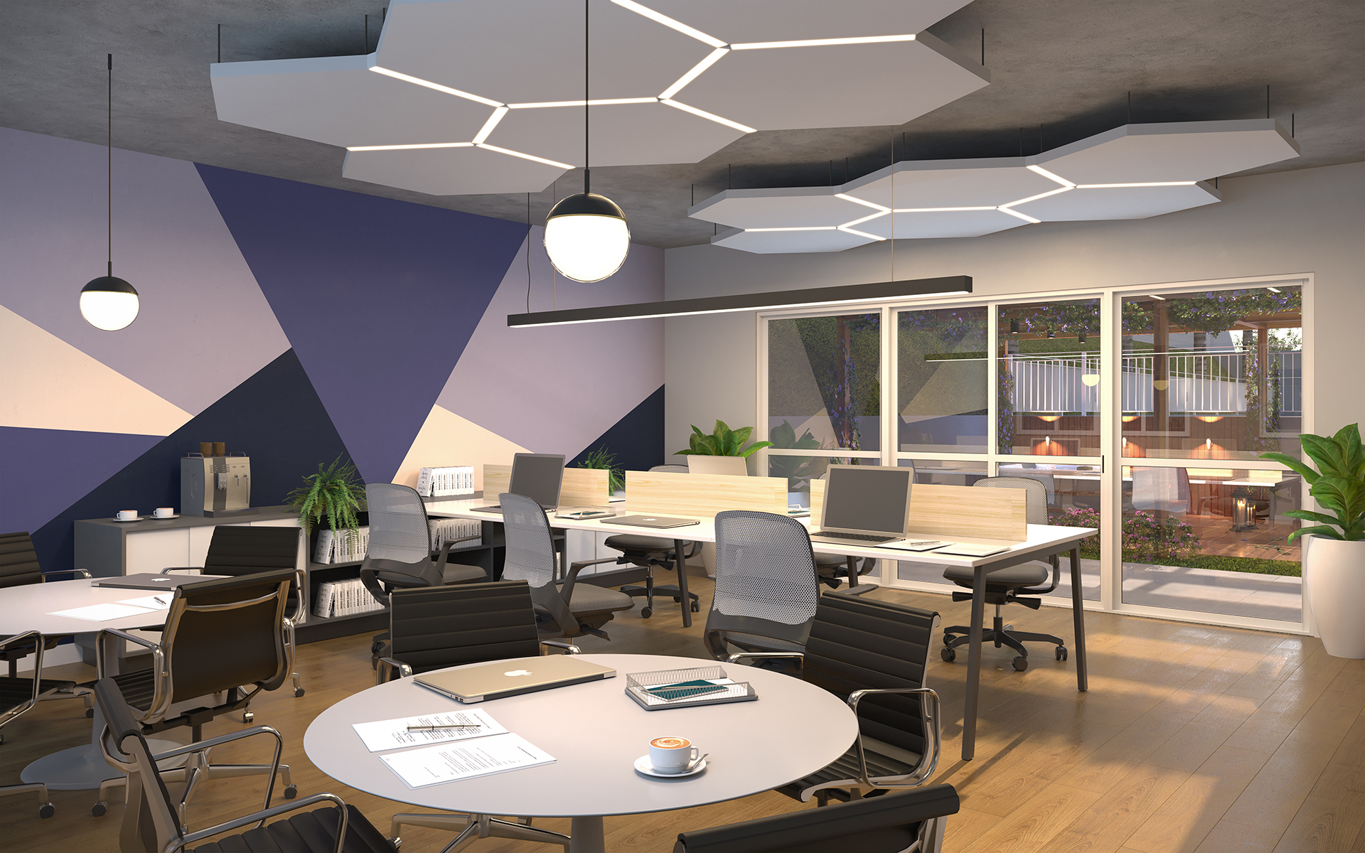 Perspectiva artística do coworking