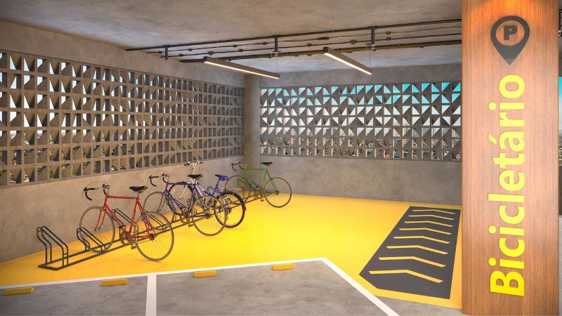 Perspectiva artística do bicicletário